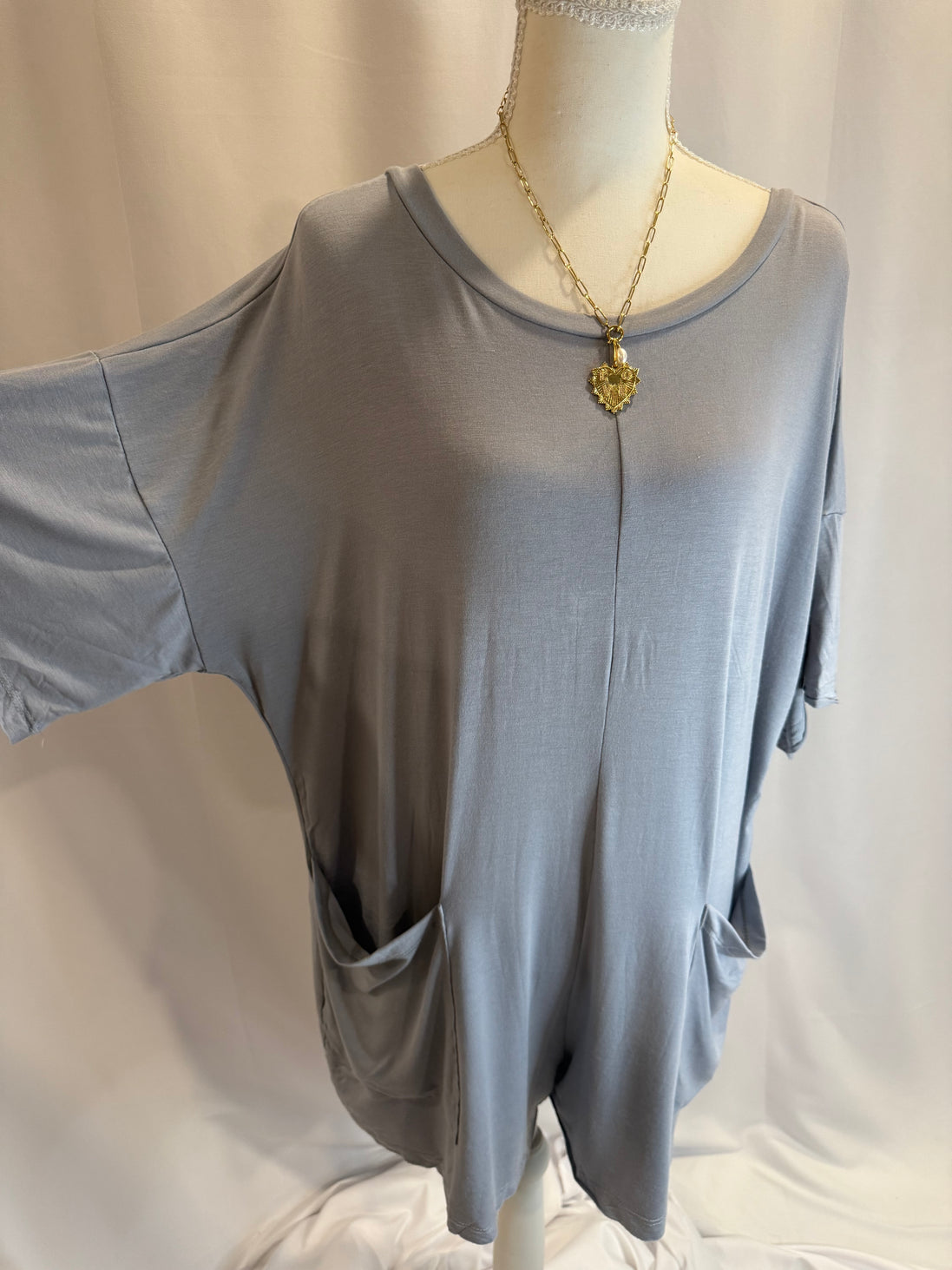 v-back oversized romper