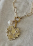 heart and pearl paperclip necklace