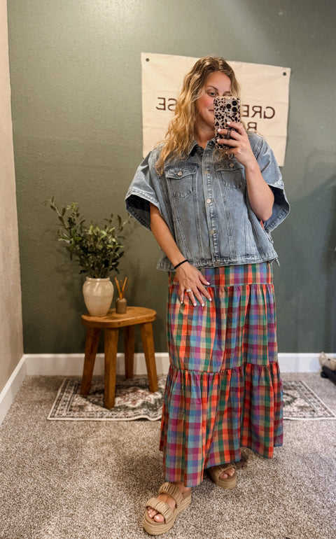 denim cape jacket
