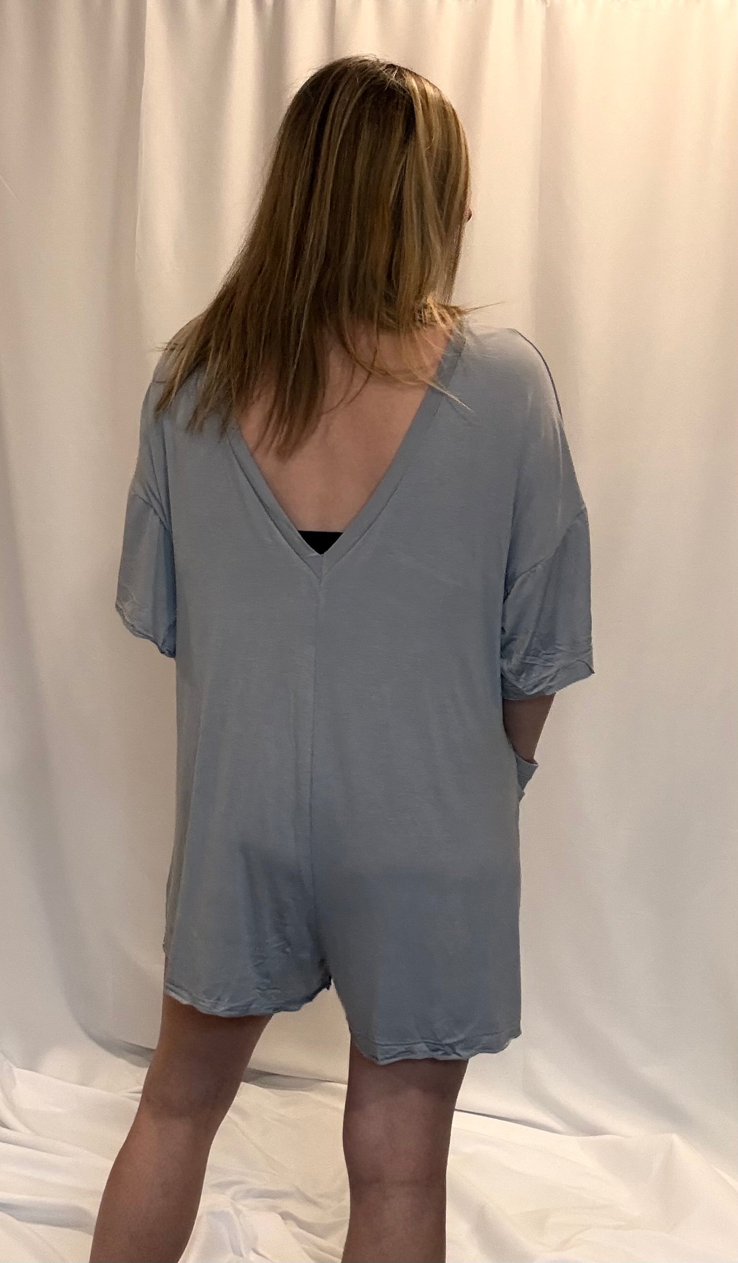 v-back oversized romper