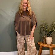plaid tie joggers