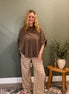 plaid tie joggers