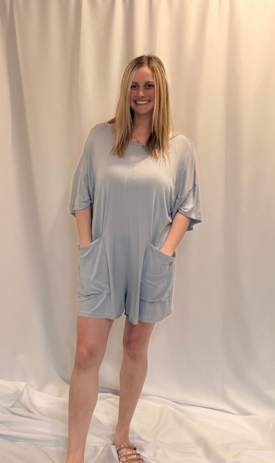 v-back oversized romper