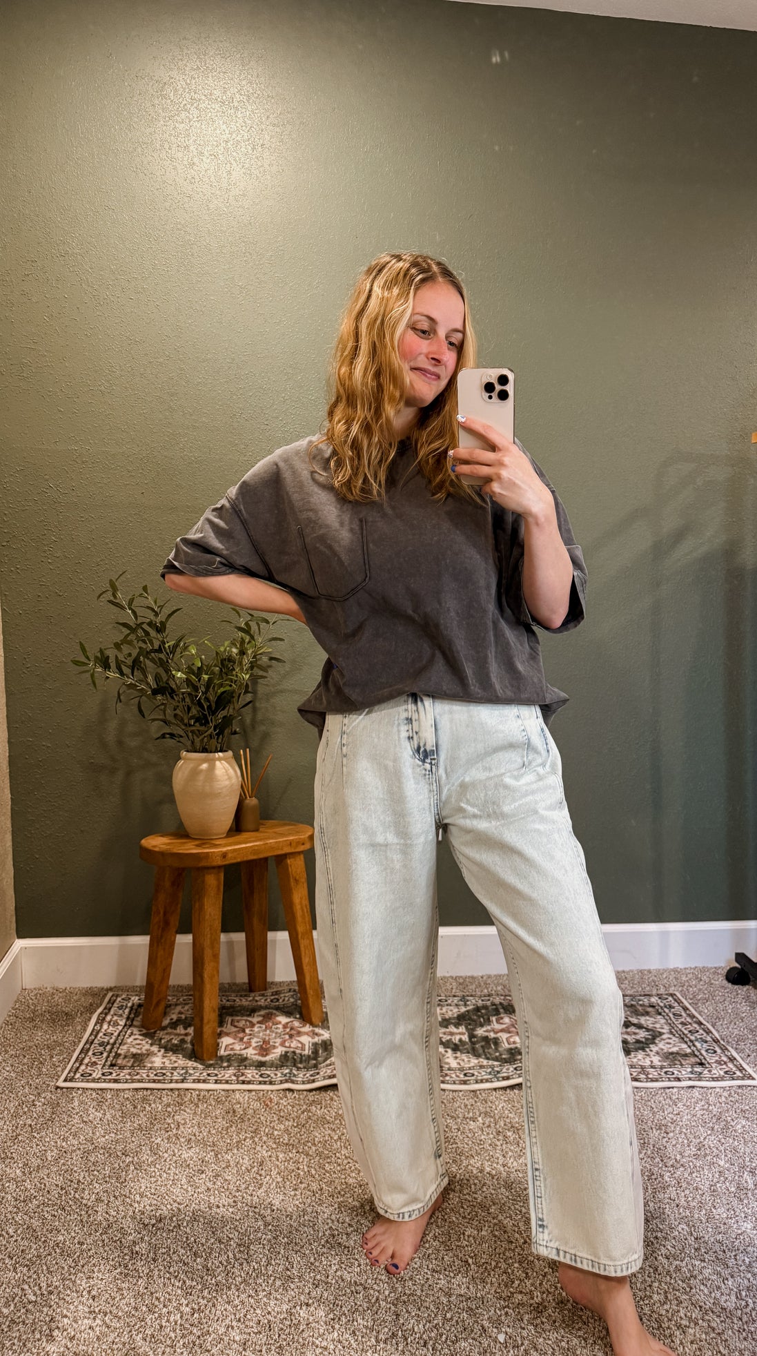 barrel denim jeans
