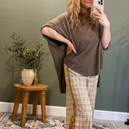 plaid tie joggers