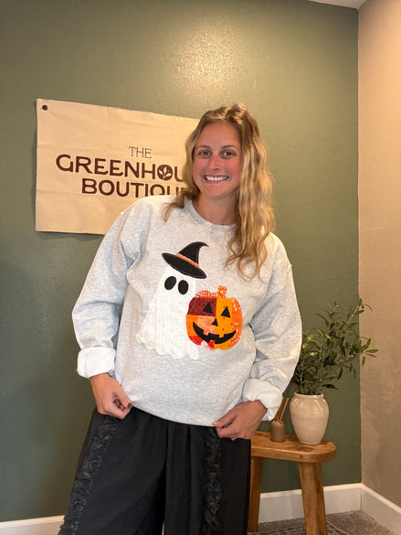 ghost + pumpkin sweatshirt