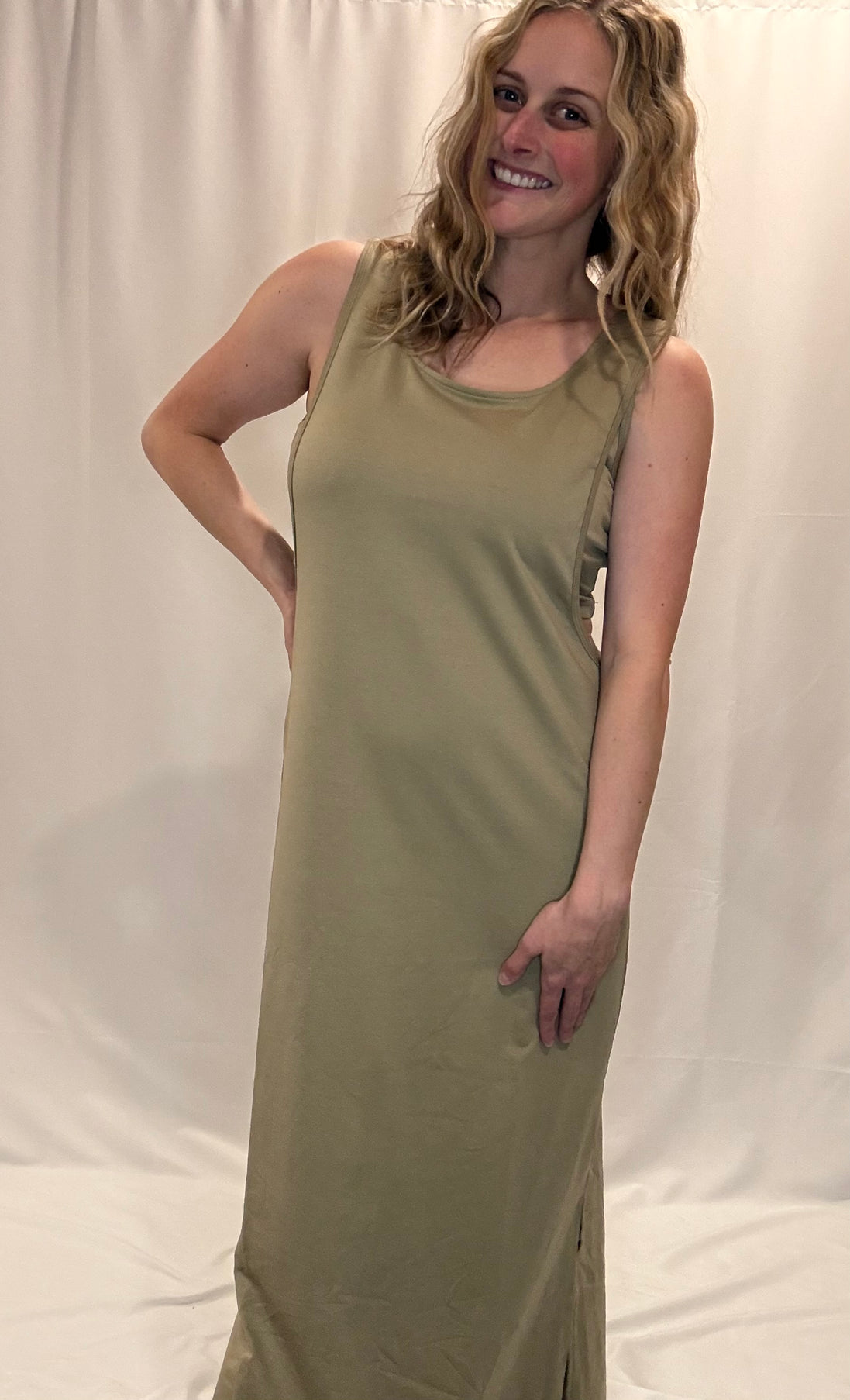 back twist midi dress