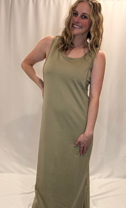 back twist midi dress