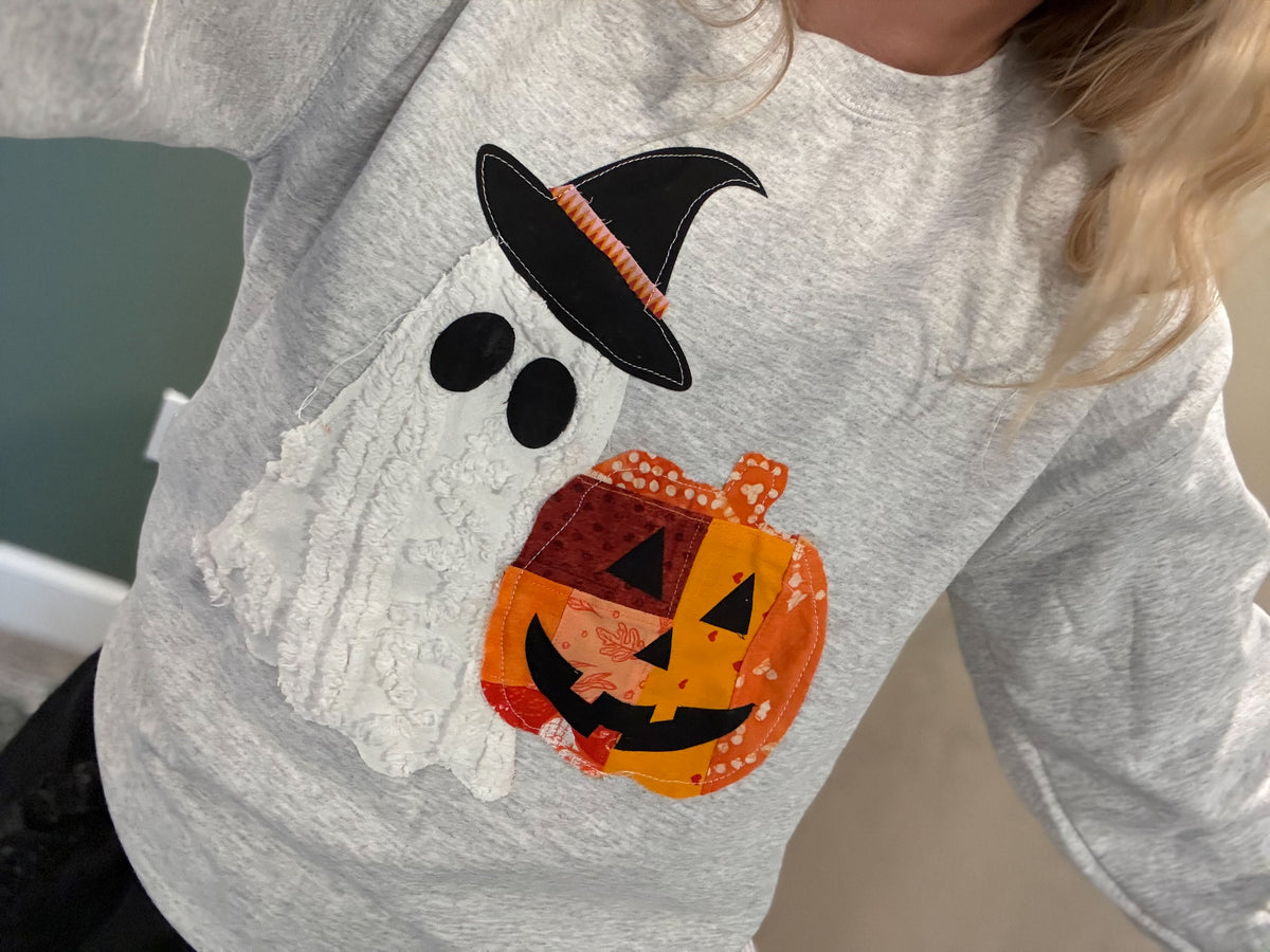 ghost + pumpkin sweatshirt