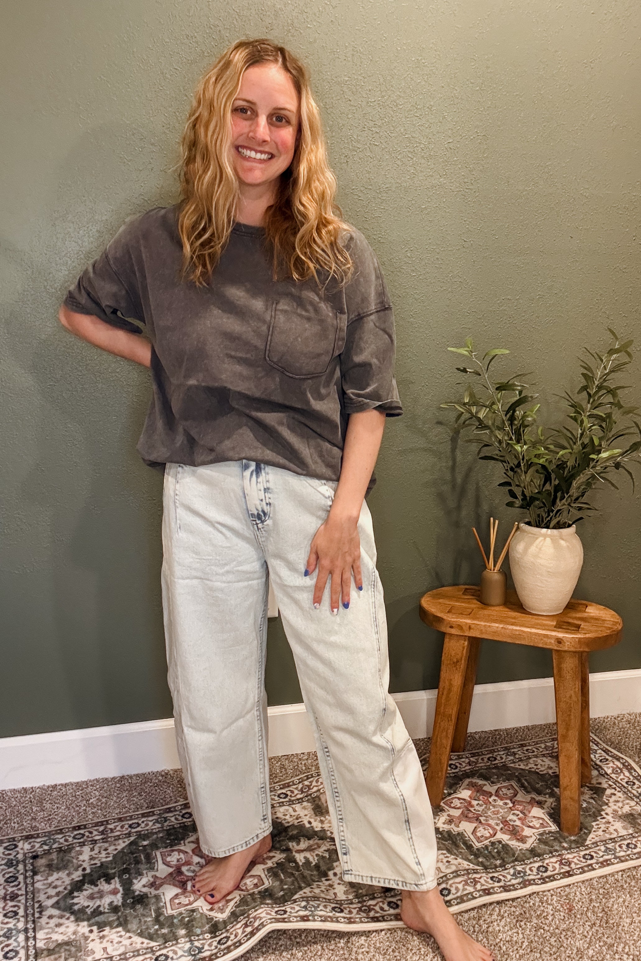 barrel denim jeans