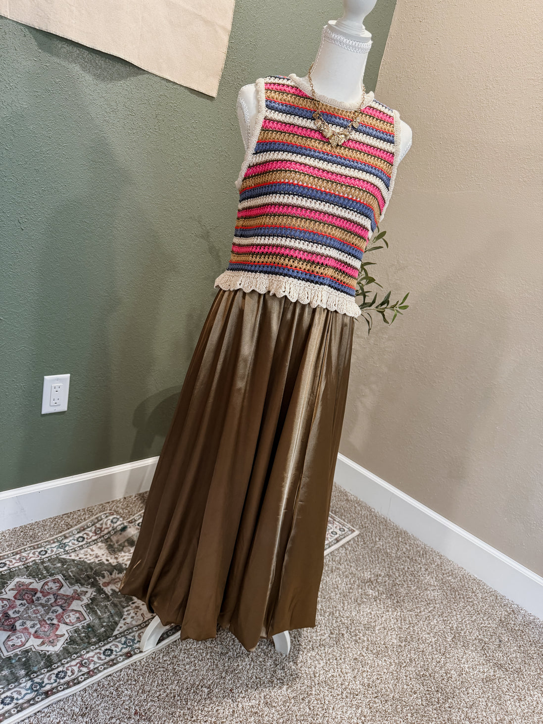 satin bubble skirt