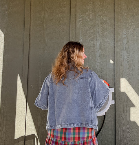 denim cape jacket