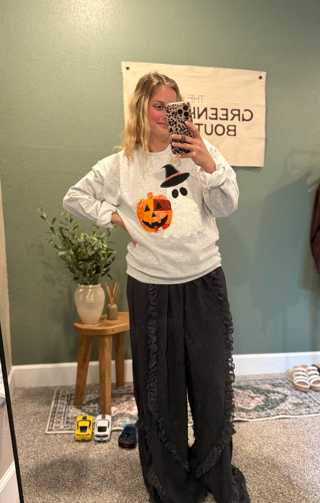 ghost + pumpkin sweatshirt