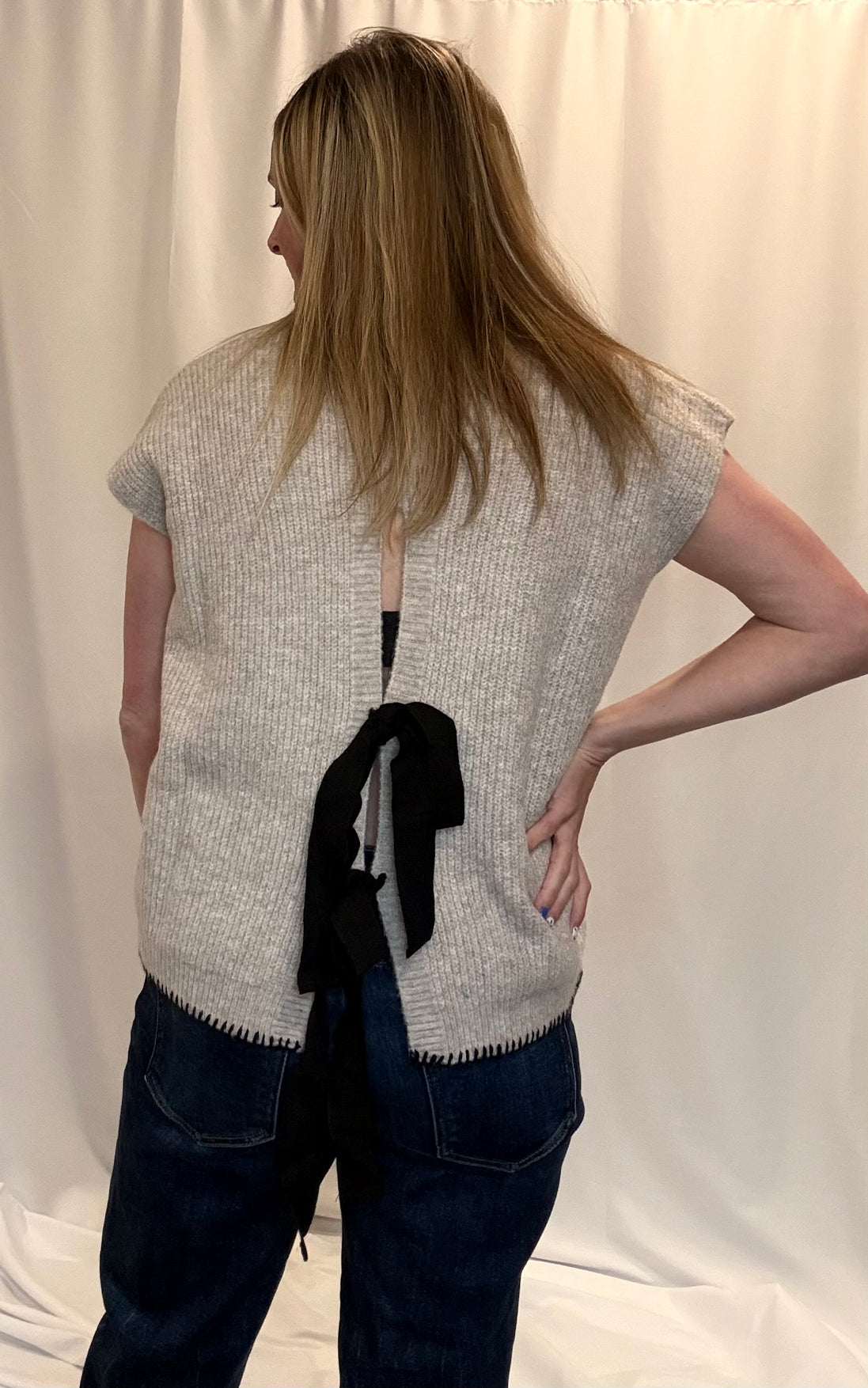 ribbon back sweater vest