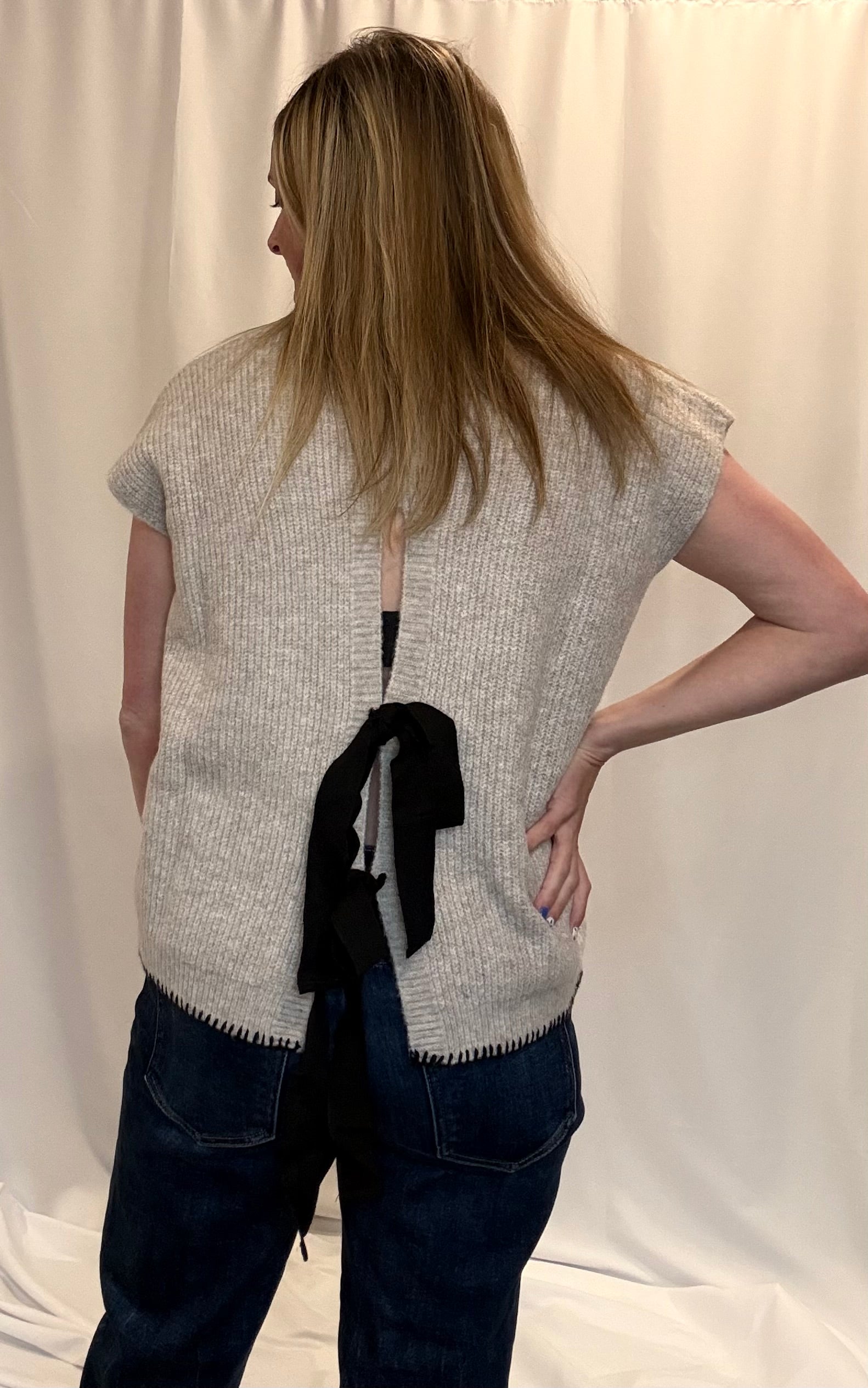 ribbon back sweater vest