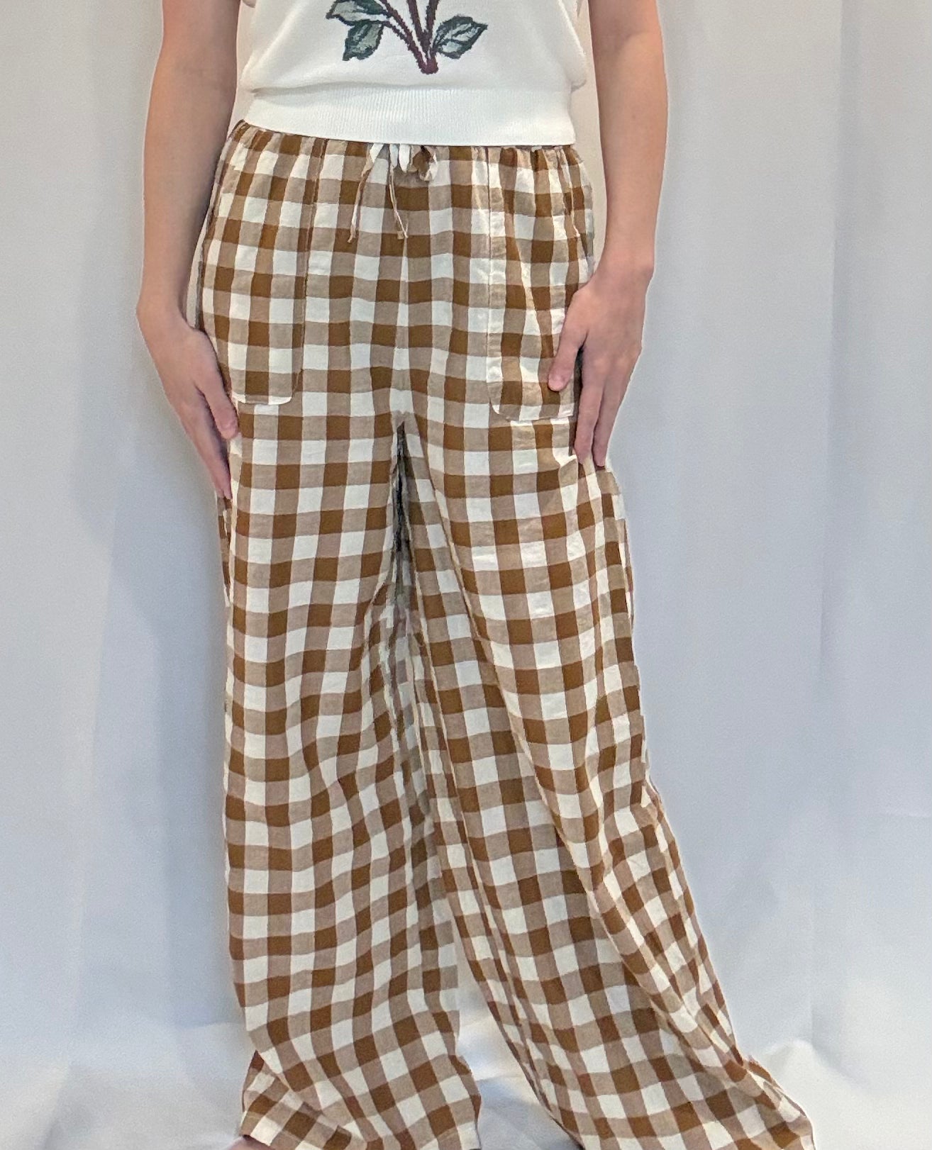 gingham boxer pants