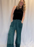 wide leg raw hem pants