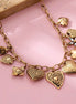 heart charm cluster necklace