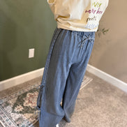 side bow denim pants