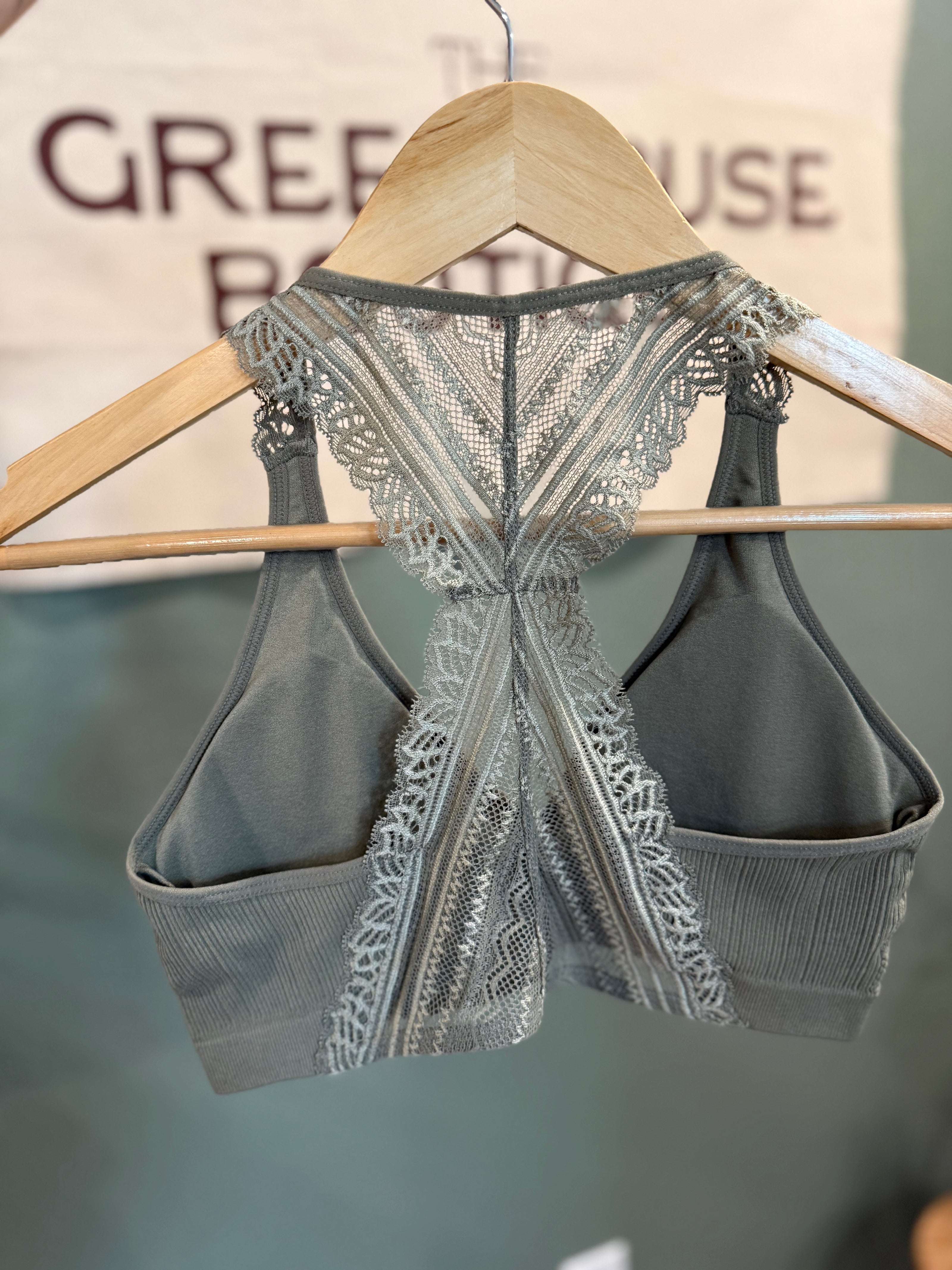 lace razorback bralette