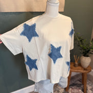 denim star top