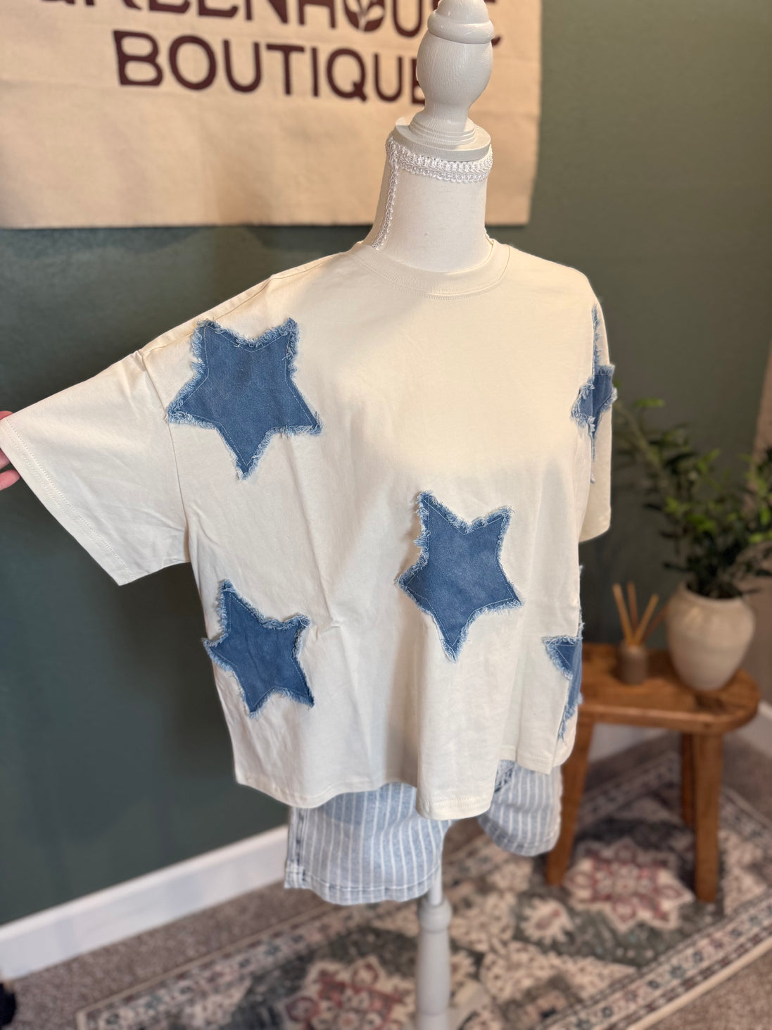 denim star top