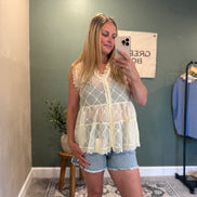 vintage lace peplum top