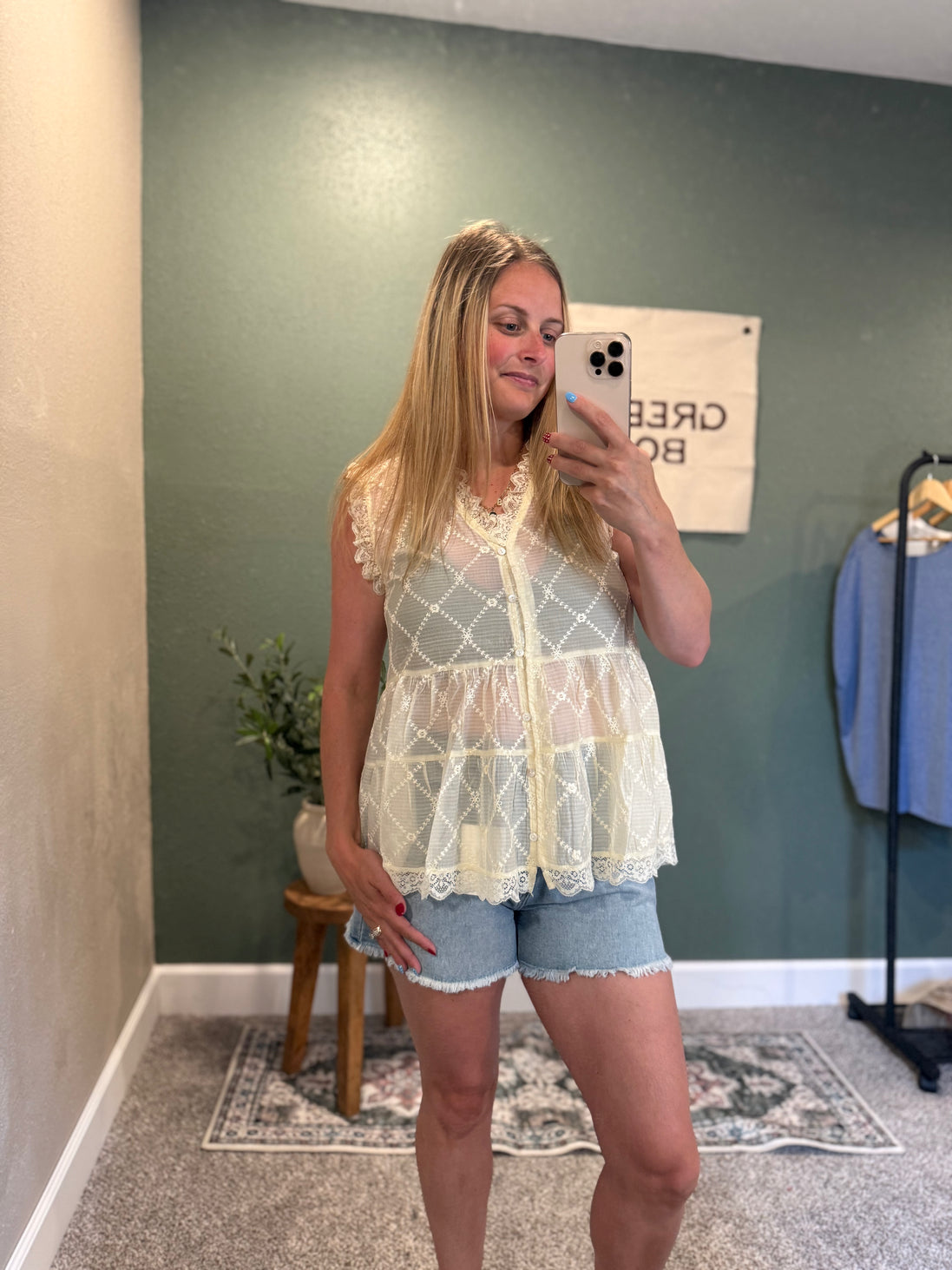 vintage lace peplum top