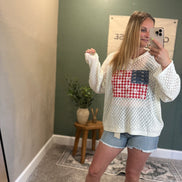 flag patchwork shirt