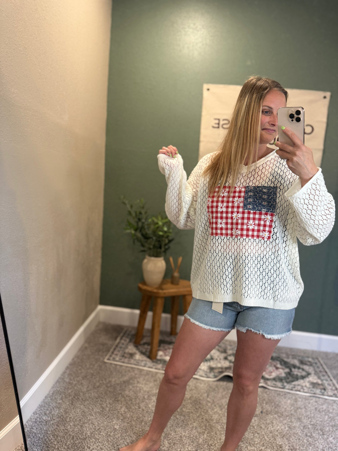 flag patchwork shirt