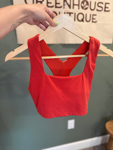 square neck sports bra