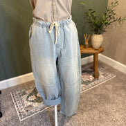 drawstring denim pants