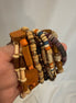 wood + beaded bracelet set