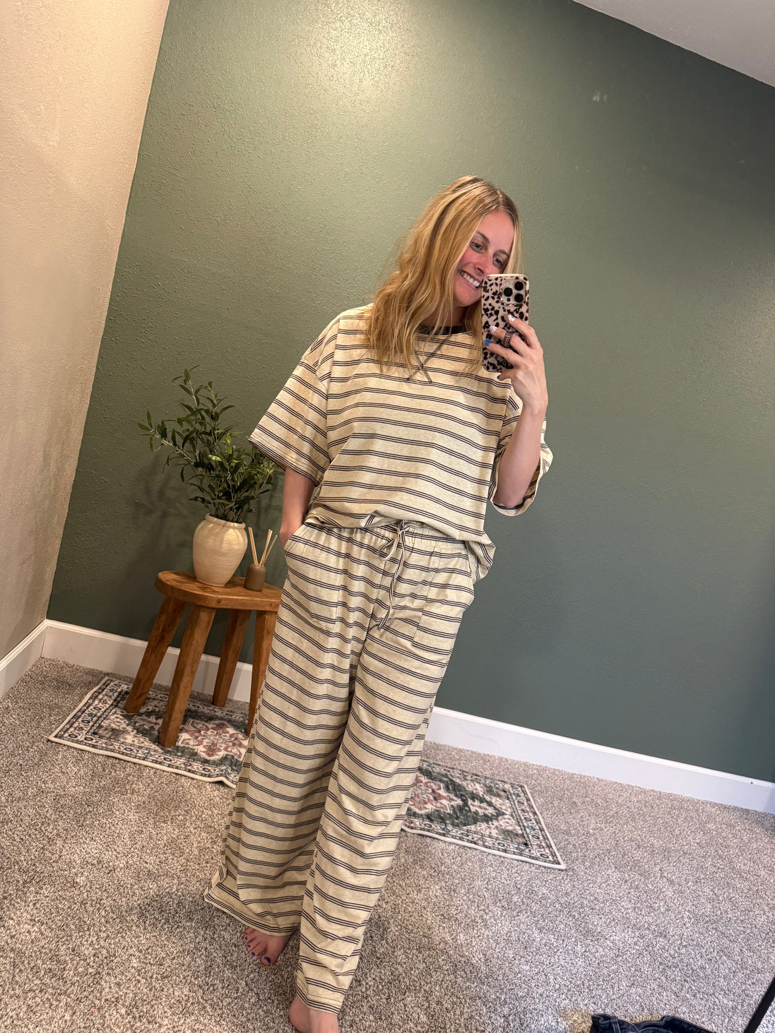 striped relaxed set