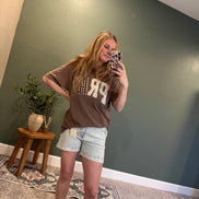 striped denim shorts