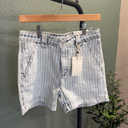 striped denim shorts