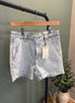 striped denim shorts