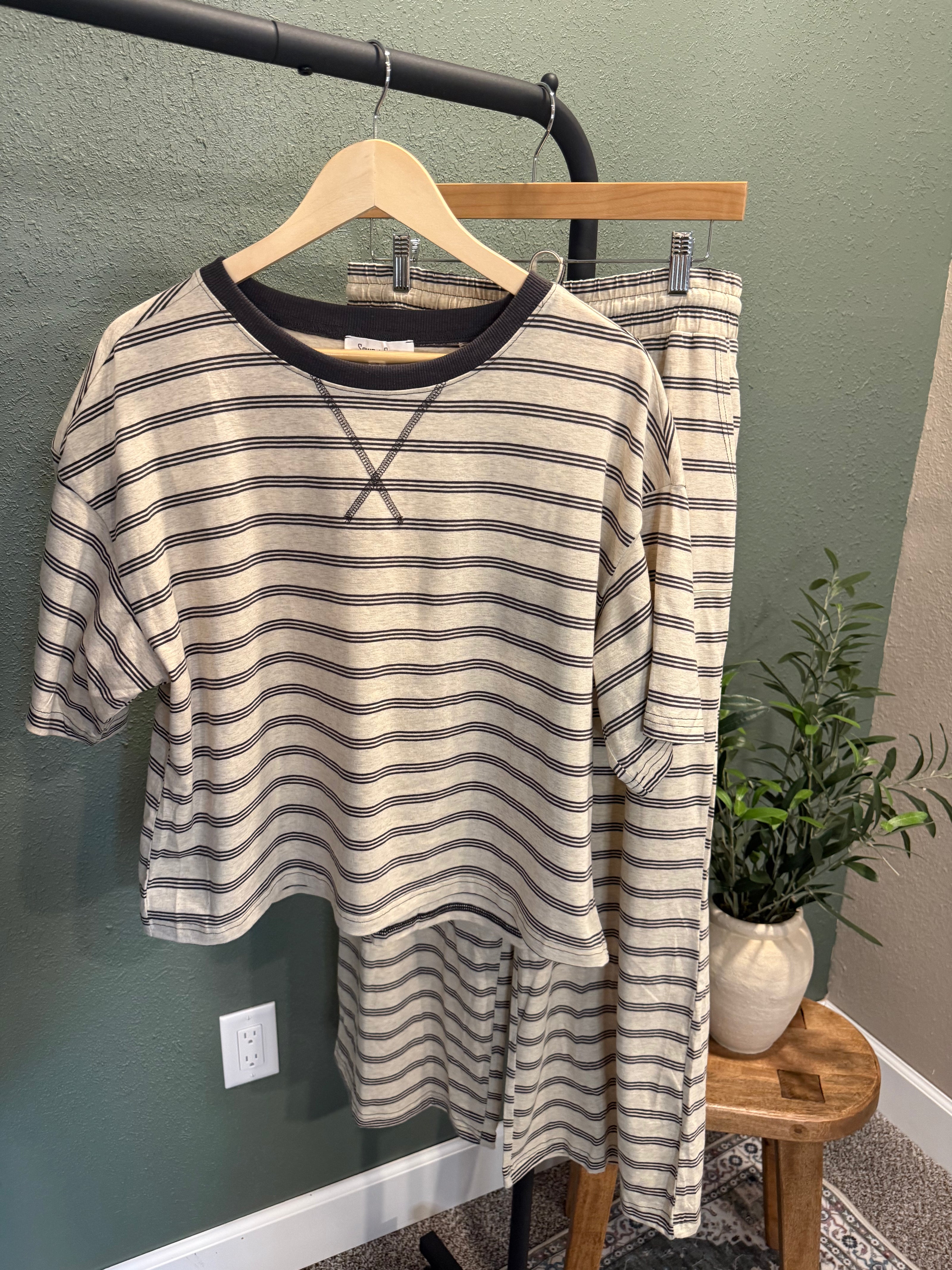 striped relaxed set
