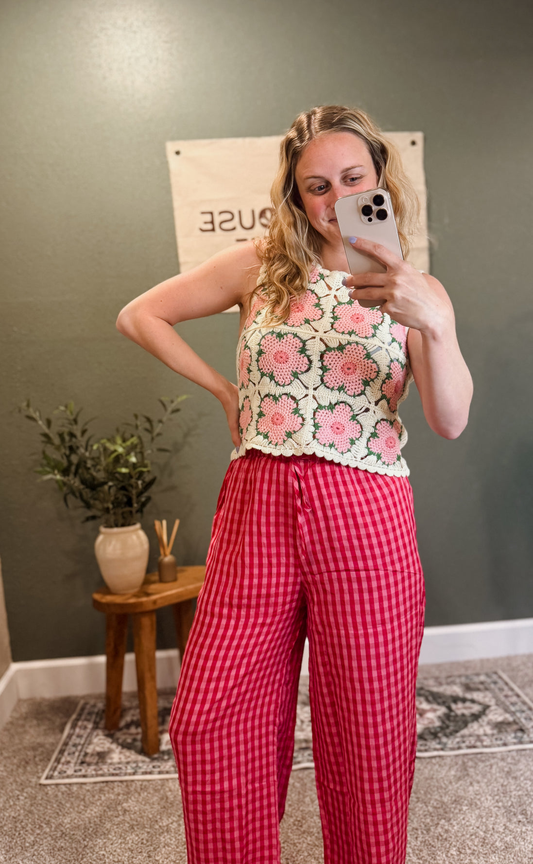 gingham pant