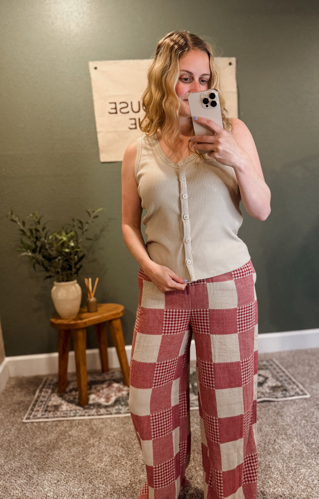 button up ribbed tank