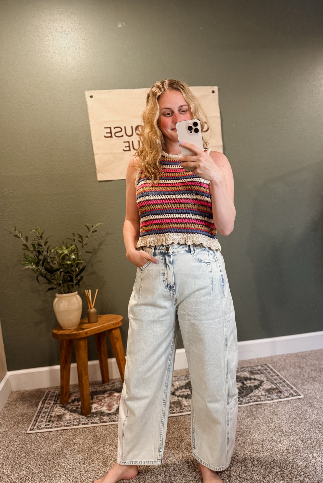 knit striped tank