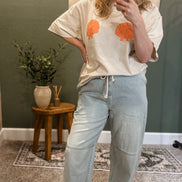 drawstring denim pants
