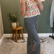 side bow denim pants
