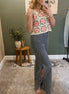 side bow denim pants