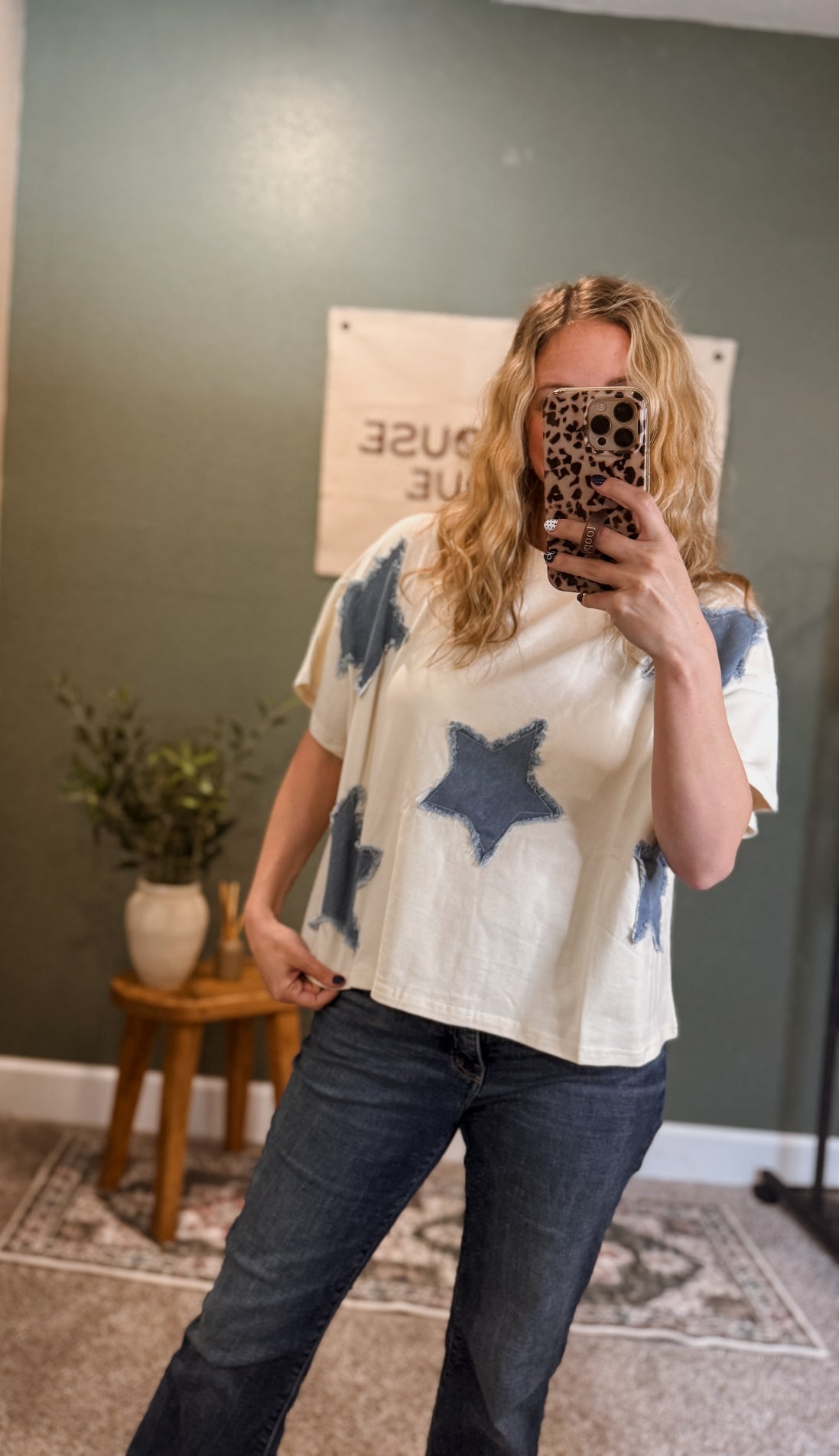 denim star top