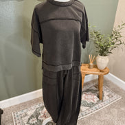 mineral washed barrel pants