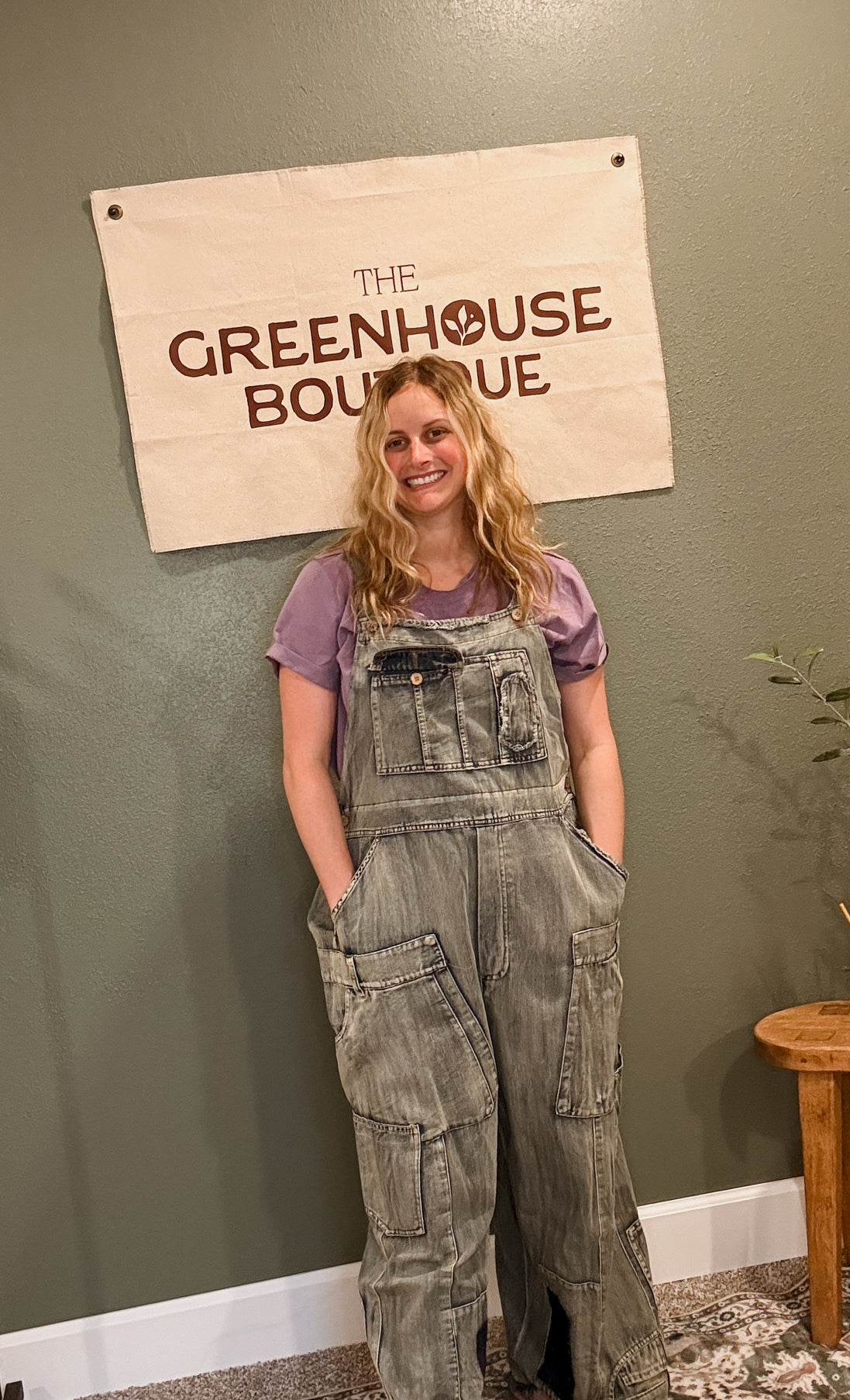 oversized patchwork overalls