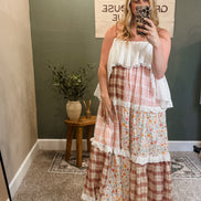 patchwork floral dress