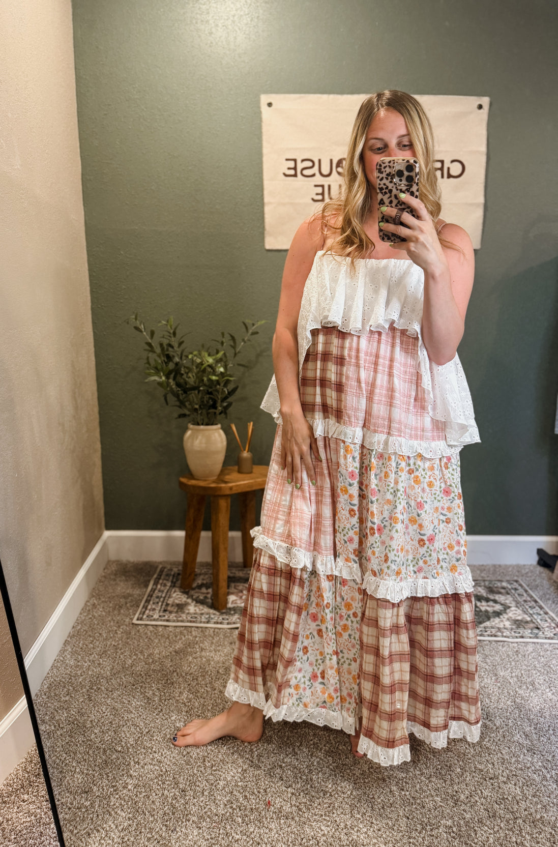 patchwork floral dress