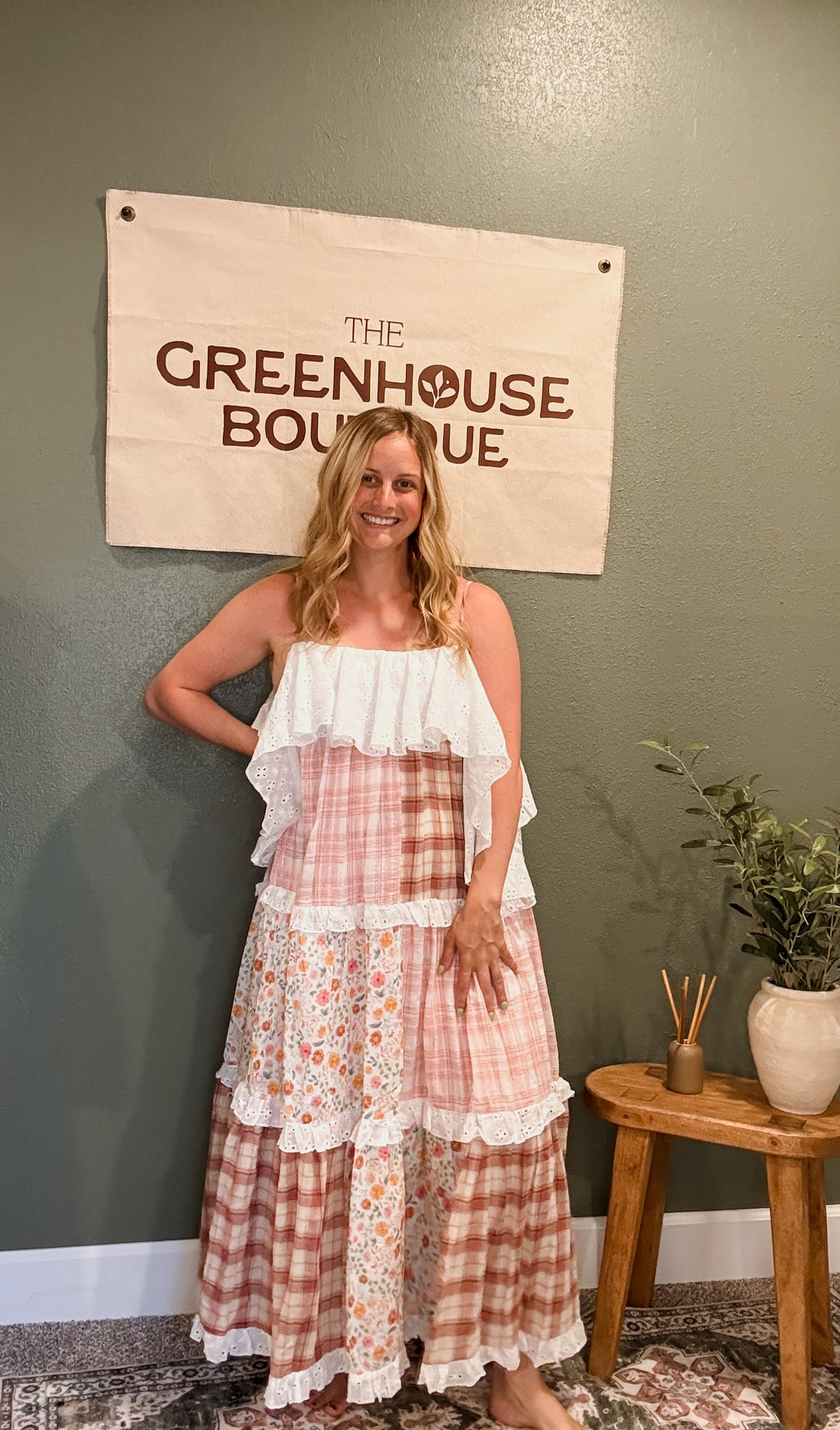 patchwork floral dress